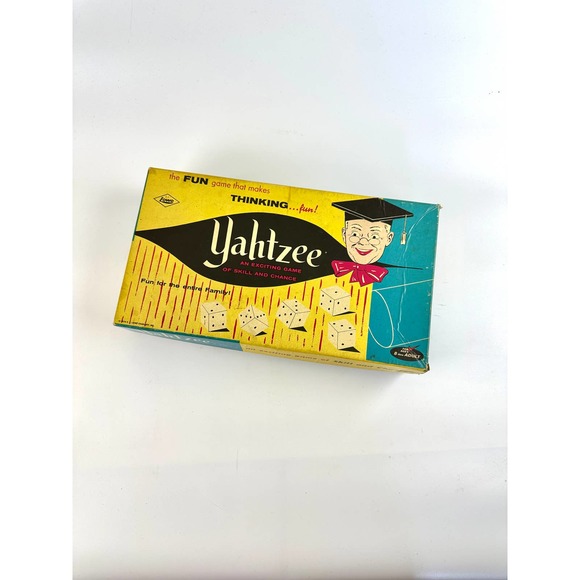 Vintage Yahtzee Game E.S. Lowe Company In Box All Pieces Included - Picture 1 of 14